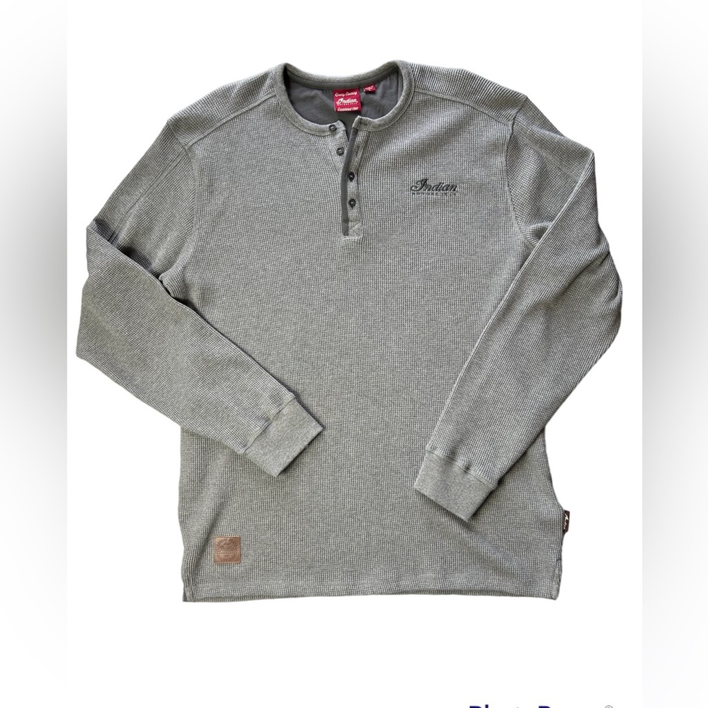 Indian motorcycle long sleeve waffle shirt